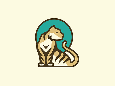 Stoic Tiger animal clean icon illustration lines logo tiger