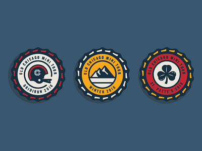 Beer Cap Badges badge beer bottle cap chicago football helmet irish mountain old shamrock winter
