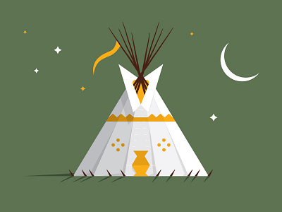 Tipi american design flat graphic illustration indian moon native nez perce tent tipi tradition