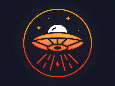 They're Here alien astro esoteric illustration logo ship space ufo