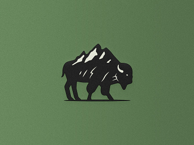 Teton Bison animal bison buffalo logo mountain