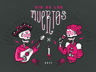 Dia De Los Muertos bones dead fiesta guitar illustration maracas muertos music skeleton skull
