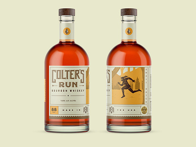 Grand Teton Distillery Colter's Run branding idaho illustration label outdoor packaging pioneer western whiskey