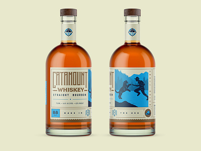 Grand Teton Distillery Catamount Whiskey branding idaho illustration label outdoor packaging pioneer western whiskey