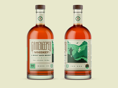 Gamekeeper Whiskey branding idaho illustration label outdoor packaging pioneer western whiskey