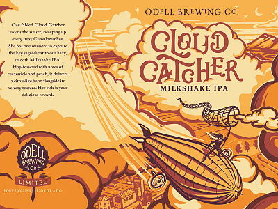 Odell Cloud Catcher IPA beer brew craft illustration zeppelin