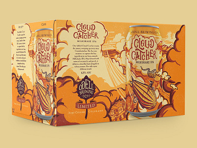 Odell Cloud Catcher IPA beer illustration packaging