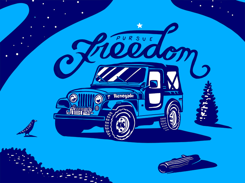 4x4 Series 2/3 freedom jeep vehicle nature illustration offroad overlanding