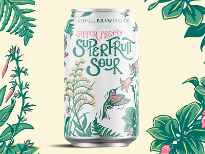 Sippin' Pretty Can Design beer brewing colorado craft hummingbird illustration jevons joshua packaging