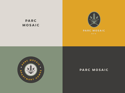 Parc Mosaic Brand Identity apartments boulder branding colorado grass homes logo residential