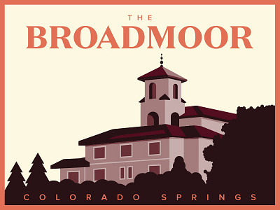 The Broadmoor Resort architechture illustration landscape luxury resort wpa