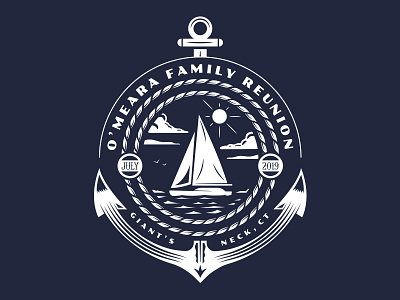 O'Meara Family Reunion anchor crest family irish nautical sailboat