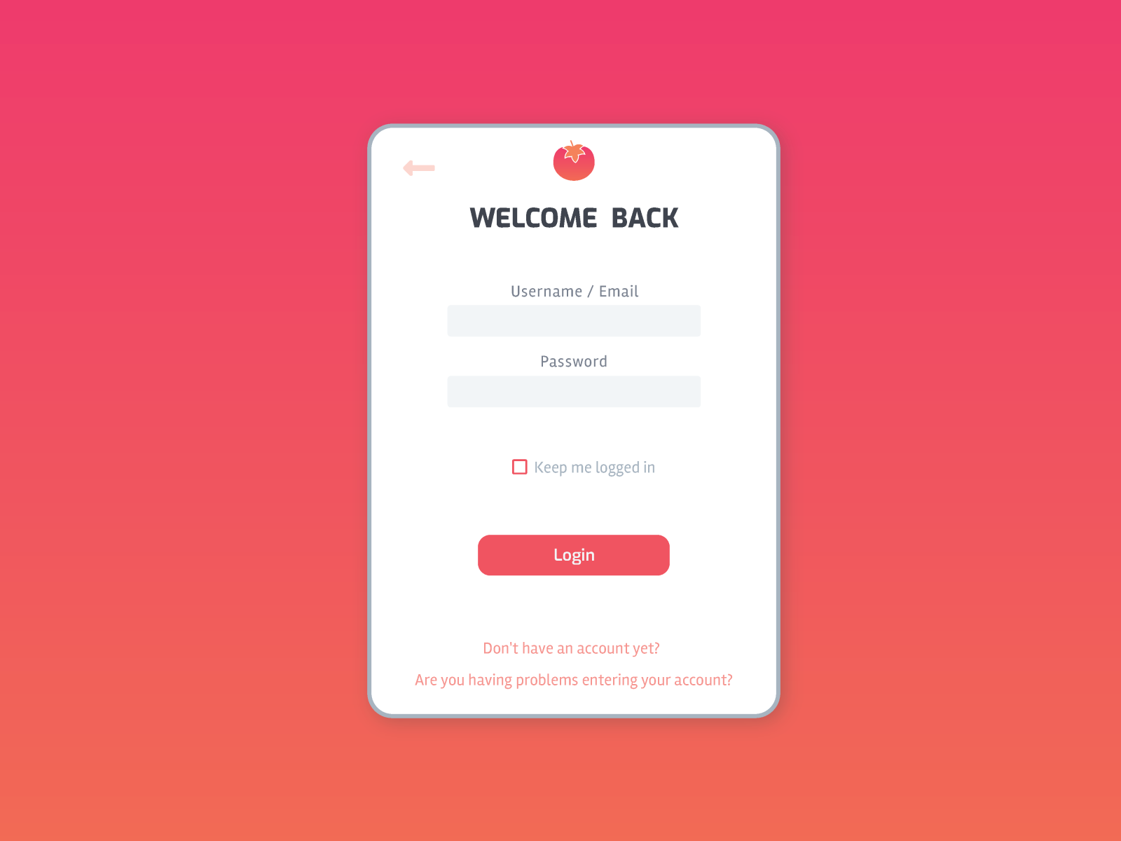 Tomatoliz - Login Form by GabLiz on Dribbble