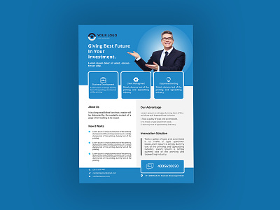 Professional clean corporate business flyer black blue business clean corporate creative flyer flyer design professional simple stylish template