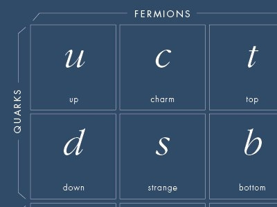 The Standard Model blue bottom charm down fermions fundamental particles higgs boson higgs field physics quarks standard model strange top up