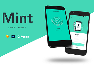 Mint Smart Home App app design home illustration logo mobile app mobile ui smart smarthome ui ux