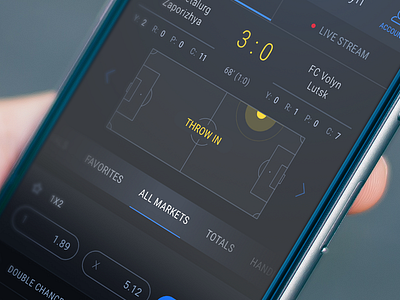 Live Event betting live mobile soccer sport sportsbook ui