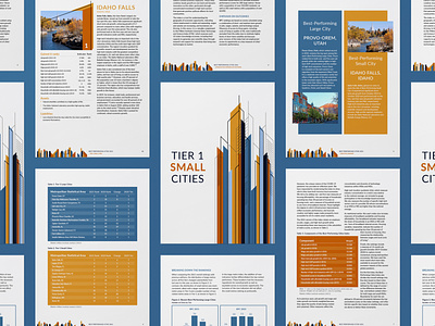 Best Performing Cities Report design infographics print report