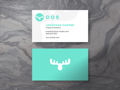 oos Business Cards branding branding and identity business card craftcms development marketing moose oos print design react reactjs software studio web web design
