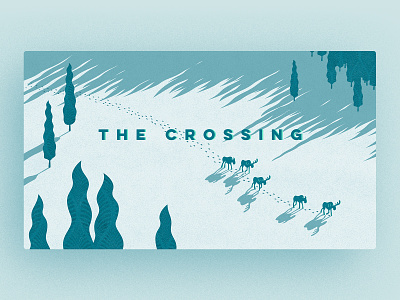 The Crossing Blog Illustration antlers blog blog design crossing header header illustration landscape long shadow moose rocky mountains snow sunset texture trees