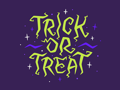 Trick or treat lettering design graphic design illustration lettering letters typography vector