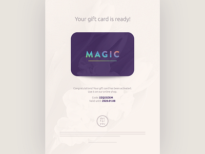 Online Gift Card 2d design email interface template ui vector