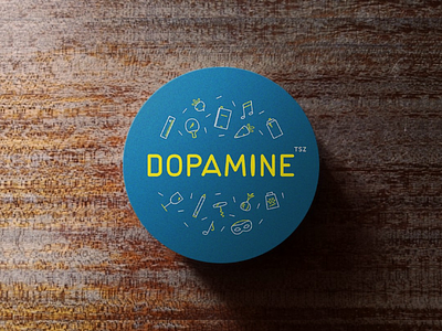 Dopamine TSZ 2d adrenalin cian coaster creative design dopamine icon oxytocin pasta serotonine stickermule team typo typogaphy vector