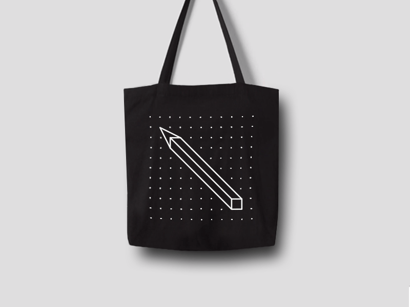 Connect the dots | canvas bag bag canvas bag design dotgrid flower heart pen pencil