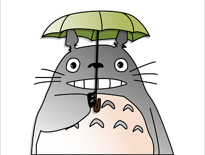Totoro wearing umbrella design fanart ghibli illustration my neighbor totoro studio ghibli totoro