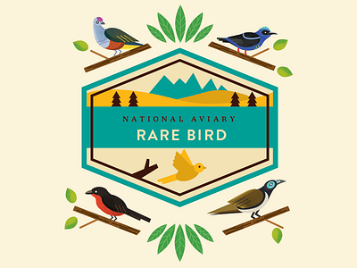 Aviary Badge badge birds illustration