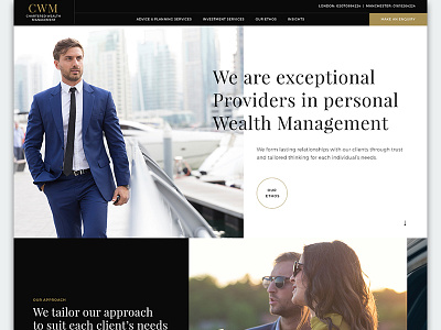 Chartered Wealth Management black gold hero homepage luxury responsive ui wealth web web design