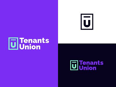 Tenants Union Logo brand identity branding figure ground flat identity logo purple symbol type typography