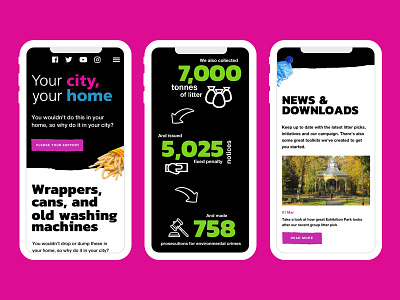NCC Your city, your home - Mobile black council green mobile mobile design pink responsive ui ux web web design