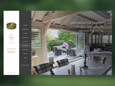 Prime Oak Website homepage left nav luxury premium ui ux web web design