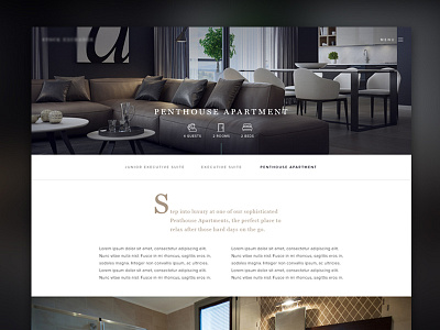 Premium Apartment apartment homepage hotel luxury premium responsive ui ux web web design website