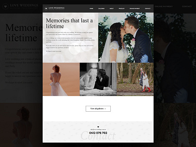 Love Weddings photography responsive rwd web design website wedding