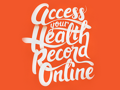 Online Health Record hand lettering illustration lettering