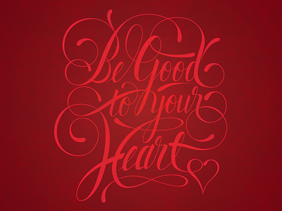 Heart Month hand lettering illustration lettering
