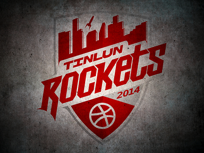 Tinlun Rockets - Final Crest crest draft dribbble invite hand lettering houston illustration lettering logo rockets sports