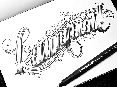 Kumquat hand lettering illustration lettering victorian