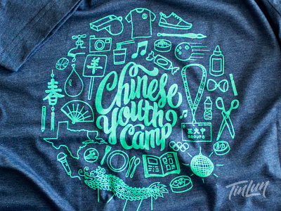 Youth Camp Shirt - Full Design apparel calligraphy hand lettering lettering shirt design