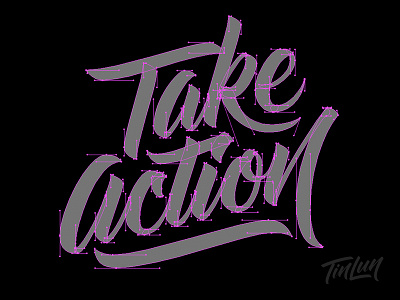 Take Action - vector - handles bezier handles lettering vector