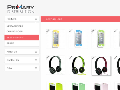 Primary Distribution Website e commerce interface layout ui ux web design website