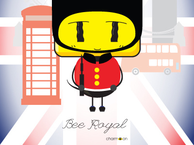 CharmBeeOn London Royal Bee bee blue guard london red royal