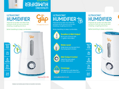 Glip Humidifier Aqueous Package aqua blue aqueous box graphic design humidifier packaging design product packaging