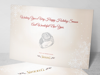 Simon G Xmas Postcard branding design christmas elegant jewelry layout postcard stationary