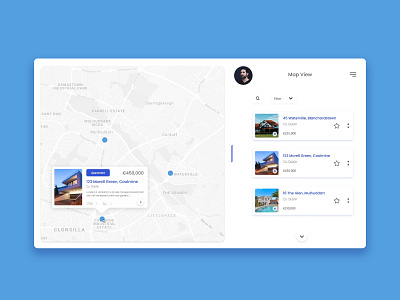 Real Estate Map View blanchardstown dashboard dashboard app design dublin graphicdesign inspiration design irish design irish designer property ui uidesign web app
