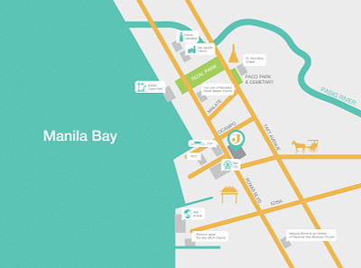 Hotel Jen Manila - Map Design art brand branding colorway design graphics hotels manila map philippines
