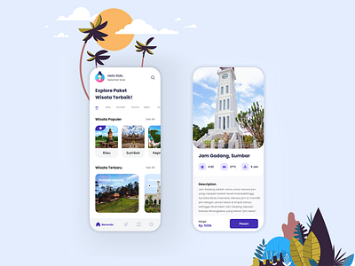 Gotrip App app design tourism ui ux