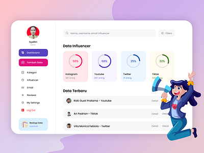 Influencer Database App by Rizki Gusti Pratama on Dribbble